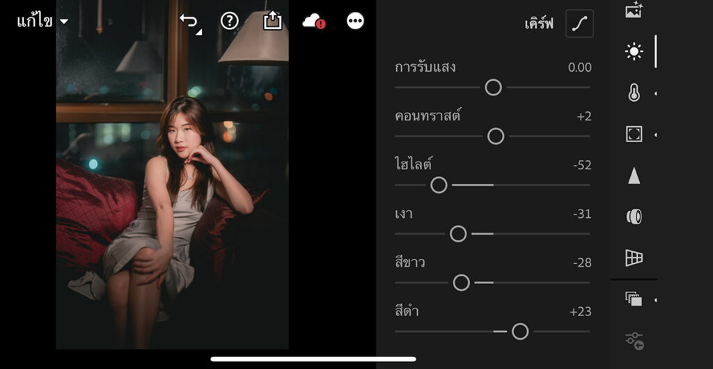 สอนแต่งรูป Lightroom โทน Night Profile