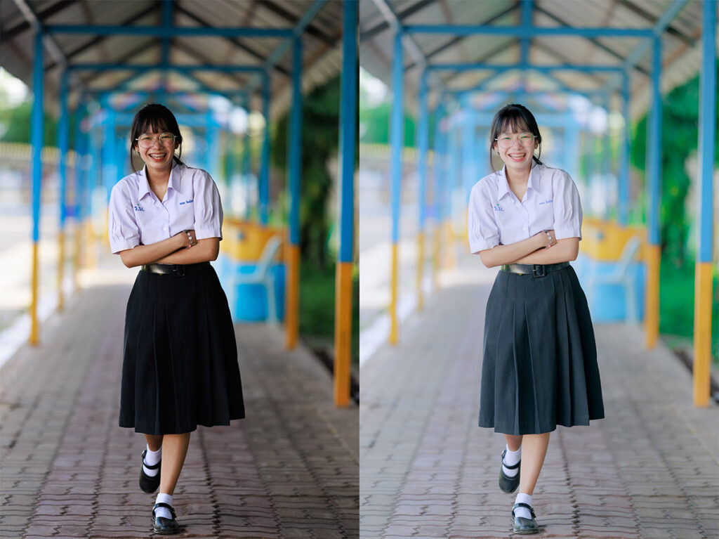 Lightroom วิธีแต่งรูปโทนนักเรียนสดใส คุมสีเสื้อ