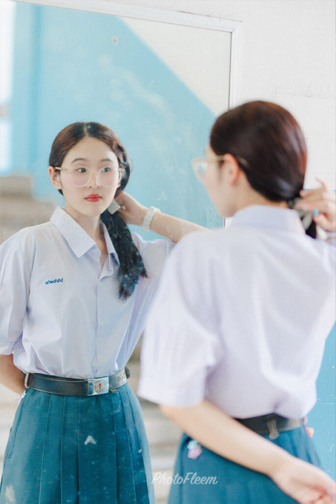 ถ่ายรูปพอร์ตชุดนักเรียน โรงเรียนอุดรพิทยานุกูล แต่งรูปโทนฟิล์ม