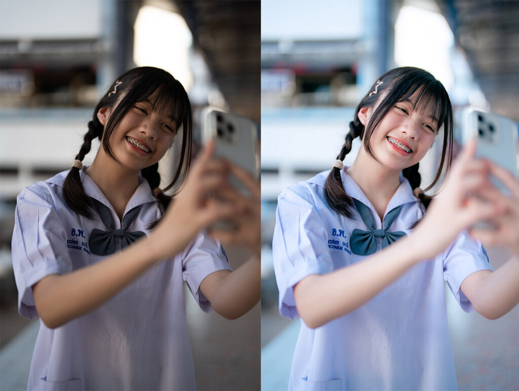 วิธีแต่งรูปโทนนักเรียนสว่างใสใสแอพ Lightroom