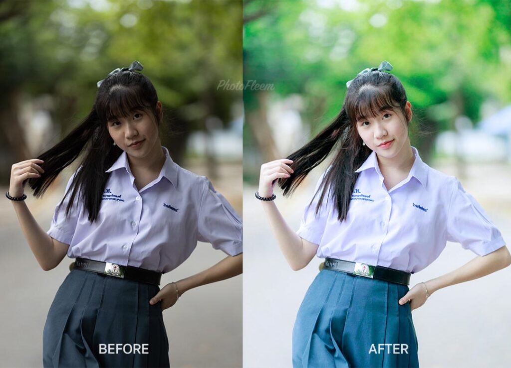 Lightroom Preset แต่งรูปนักเรียน โทนสว่างมาตรฐาน