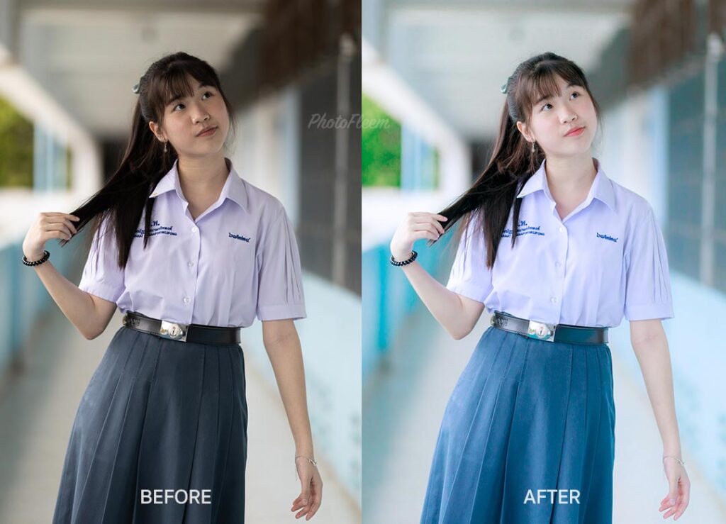 Lightroom Preset แต่งรูปนักเรียน โทนสีสดใส